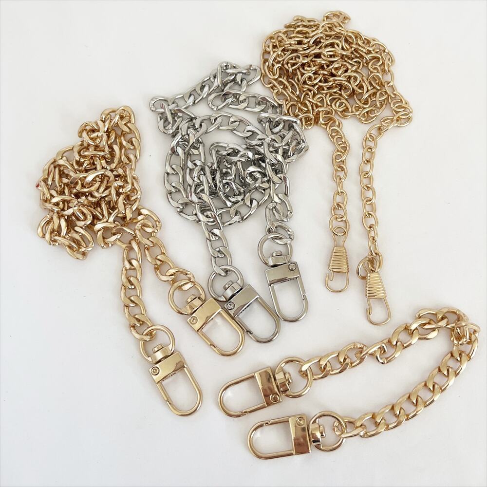 FREE SHIPPING!!! BUNDLE 8 Purse Chain Straps Assorted Sizes Gold Silver - Picture 6 of 8